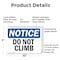 Signmission Do Not Climb, 10 in W x Rectangle, Plastic OS-2PACK-NS-P-710-L-11117 - alternate 6